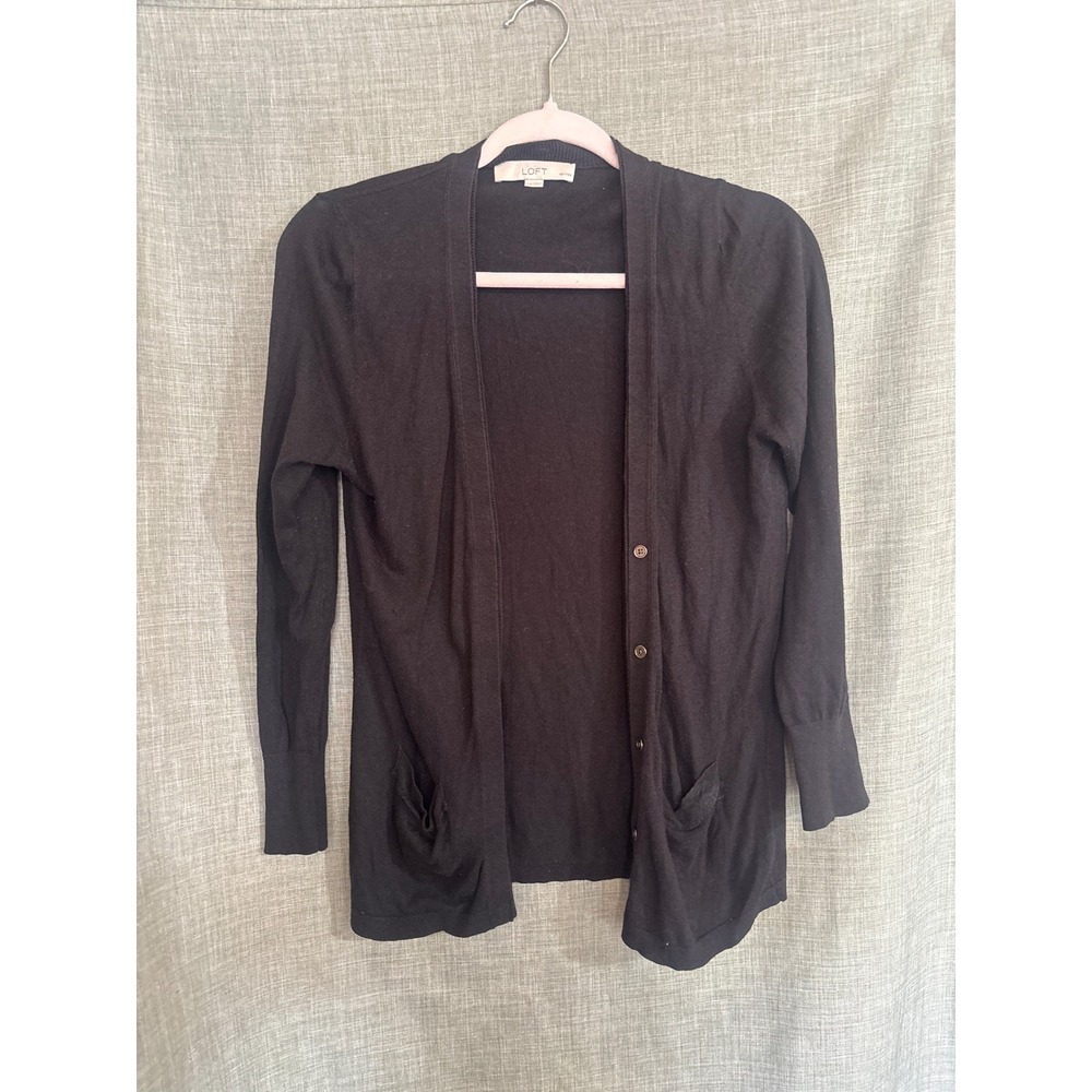 Loft black button up cardigan